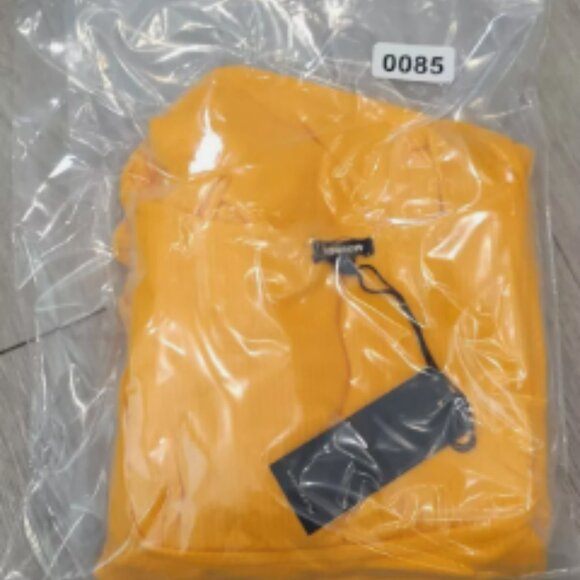 NWT Monrow Square Neck Mini Dress Yellow Marigold Large - Picture 5 of 6